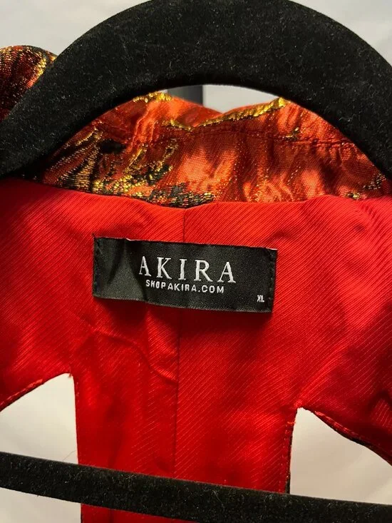 AKIRA Heavy Brocade Red Cutout Jacket NWOT – Size XL (Fits M/L) - Picture 14 of 16